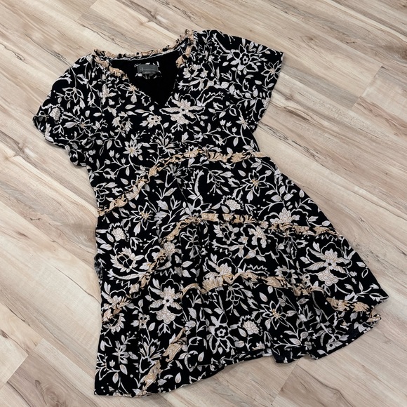 By Anthropologie Robin Tiered Mini Dress size Large - Picture 6 of 12